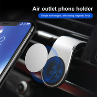 Support de téléphone universel pour voiture Support de tableau de bord pour climatisation Support de téléphone magnétique en métal simple Accessoires d'intérieur