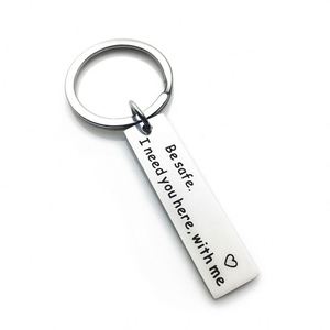Porte-clés « Drive Good » en acier inoxydable, plusieurs options, « Drive Safe I Need You Here With Me » - Product Image 3