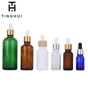 Flacon compte-gouttes en verre ambré, bleu clair, noir pour cosmétiques et soins de la peau, 5ml, 10ml, 15ml, 20ml, 30ml, 50ml, 60ml, 100ml, pour huiles essentielles - Product Image 1