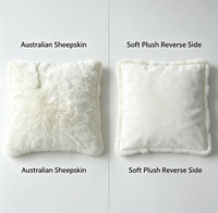 Housse de coussin en peau de mouton australienne, longue laine, fourrure moelleuse, housse de coussin décorative douce et luxueuse pour canapé, chambre à coucher