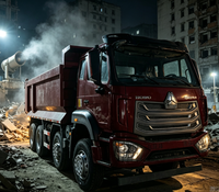 Truk Tipper HOWO 8X4 Bekas yang Sudah Diinspeksi, 8 As Roda, Pengangkut Beban Berat untuk Pekerjaan Tanah dan Transportasi Tambang