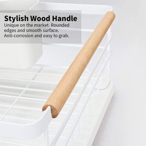 Estante moderno para <span class=keywords><strong>platos</strong></span> con mango <span class=keywords><strong>de</strong></span> <span class=keywords><strong>madera</strong></span>, <span class=keywords><strong>escurridor</strong></span> <span class=keywords><strong>blanco</strong></span> <span class=keywords><strong>y</strong></span> <span class=keywords><strong>de</strong></span> <span class=keywords><strong>madera</strong></span>, plato <span class=keywords><strong>de</strong></span> cocina para el hogar, taza, estante <span class=keywords><strong>de</strong></span> secado <span class=keywords><strong>de</strong></span> <span class=keywords><strong>platos</strong></span>, bandeja, cubiertos, <span class=keywords><strong>escurridor</strong></span> <span class=keywords><strong>de</strong></span> <span class=keywords><strong>platos</strong></span> - Product Image 3