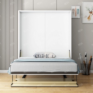 NOVA Meubles classiques en mélamine Chambre à coucher de taille Queen Size Pleine grandeur <span class=keywords><strong>Lit</strong></span> <span class=keywords><strong>mural</strong></span> <span class=keywords><strong>mural</strong></span> pliable <span class=keywords><strong>intégré</strong></span> blanc <span class=keywords><strong>avec</strong></span> <span class=keywords><strong>bureau</strong></span> - Product Image 4