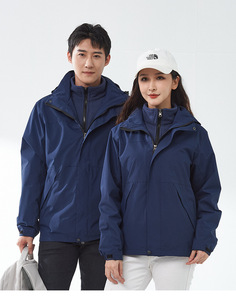 Inverno ao ar livre impermeável feijão verde Soft Jacket destacável de duas peças Stand Zipper sólido <span class=keywords><strong>3</strong></span>-em 1 funcional do homens - Product Image 6