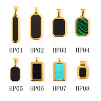 Pendentif carré géométrique en acier inoxydable, style foulard, électroplaqué, cadeau NFC, bijou pendentif