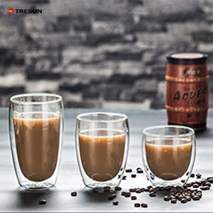 Fabricant de verres à boire en verre transparent à double paroi réutilisables, tasses à café, gobelets en verre borosilicate vierges, verres à café - Product Image 2