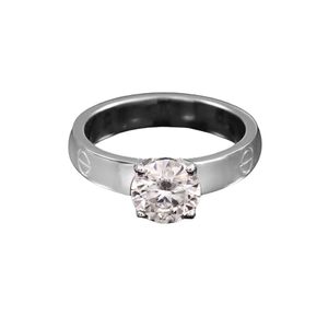 Bague de luxe en argent sterling 925 avec moissanite taille brillant ronde sertie à griffes pour femme, bijoux de mariée certifiés par un tiers - Product Image 4