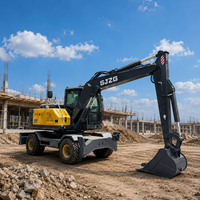 Excavatrice hydraulique mobile professionnelle à grandes roues pour les travaux de construction, de voirie et d'ingénierie publique