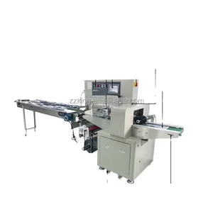 Fully Automatic Horizontal Pouch Bread Biscuit Wrapping Flow Pack Machine Food Pillow Packing Machine