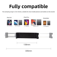 Support de tablette robuste et réglable en métal et aluminium, avec vis de fixation, 138-335 mm, pour tablettes de 13-14 pouces, pince trépied et support pour iPhone
