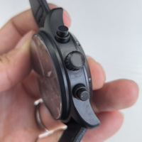 Premium Chronograph Automatische Mechanische Uhr im Piloten-Stil Herren Sportuhr mit Wasserdichtem Canvas-Gummi-Hybrid-Armband