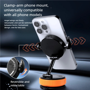 Support de téléphone magnétique et à clip pour voiture Angelic Wings - Forte adsorption, rotation à 360°, design pliable, aspiration sous vide pour toutes les voitures - Product Image 3