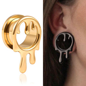 Evorte موضة 316L صلب مقاوم للصدأ سدادة أذن نجمة أنفاق ثقب أقراط مقاييس جسم موسع مجوهرات للنساء نقالات أذن - Product Image 3