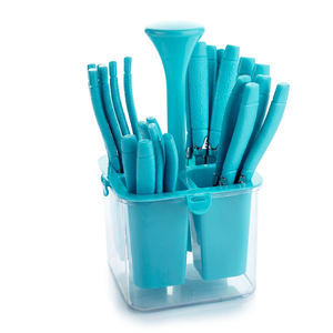 Service de table Anax Fancy, 24 pièces, turquoise, plastique, passe au lave-vaisselle, sans BPA, design moderne, portable, pour tous les jours - Product Image 1