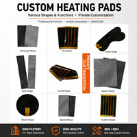 Plaques chauffantes électriques flexibles personnalisées OEM ODM, feuilles chauffantes en graphène multi-formes pour accessoires chauffants