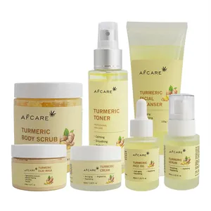 Whosale Tumeric Skin Care Set Sulfate-free Acne Treatment Whitening And Arbutin Niacinamide Vitamin C Skin Care Set
