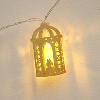 Guirlande murale Led à piles USB en métal pour mosquée musulmane Ramadan et Eid Mubarak, décoration de lumières