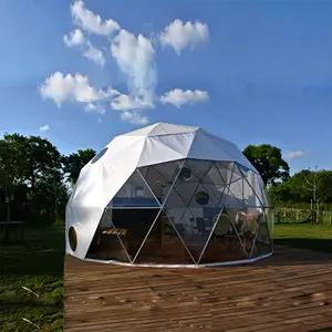Роскошная геодезическая купольная палатка для продажи 36-метровый купол Iglu с 3 комнатами подходит для кемпинга и глэмпинга/