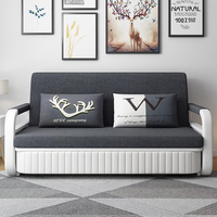 Canapé-lit moderne de luxe pliable 3 places en métal pour salon, avec mousse haute densité et rangement, mobilier d'appartement, canapé-lit pour hôtel