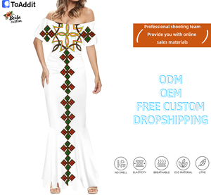 Custom Ethiopia Jurk Kleding Off Shoulder Elegante Ethiopische Sexy Maxi Zeemeermin <span class=keywords><strong>Prom</strong></span> Dres - Product Image 3