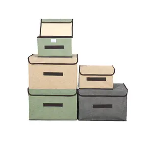 Wholesale Decorative Foldable Cubes Clothes Storage Box with Lids Nonwoven Fabric Clothing Customized Square organizer