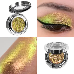 Göz makyaj kozmetik yüksek Pigment Vegan Multichrome preslenmiş Duochrome tek bukalemun göz farı