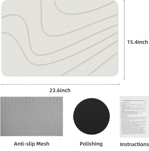 Niente piu' scivolate nei bagni! Il nostro tappetino di terra diatomacea assorbente lavora duramente per tenerti al sicuro dagli scivoli per l'uso domestico della doccia" - Product Image 2