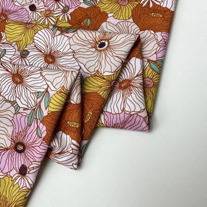 Tecido de Jersey de Viscose Impresso Personalizado Floral Vintage Desenhado à Mão em Bamboo 4 Way Spandex 7 OZ OEM&ODM Baixo MOQ Atacado - Product Image 3