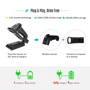 2D Máy quét mã vạch với đứng USB 2.0 có dây QR mã Imager tự động đầu đọc mã vạch tay máy QUÉT SÚNG với cáp USB - Product Image 4