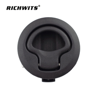 Verrou de fermeture à glissière affleurant loquet en nylon en plastique noir pour trappe de pont marin de bateau de RV 1/2 ''matériel d'armoire de porte