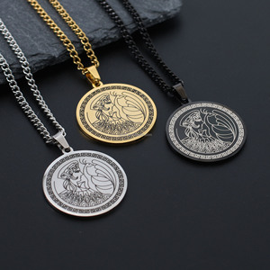 Collar con Colgante de la Reina <span class=keywords><strong>Griega</strong></span> Herodina, Estilo Vintage, Acero Inoxidable, Diseño de Moneda Grabada con Láser, Joyería de Mitología, Regalo para Mujeres y Hombres - Product Image 1