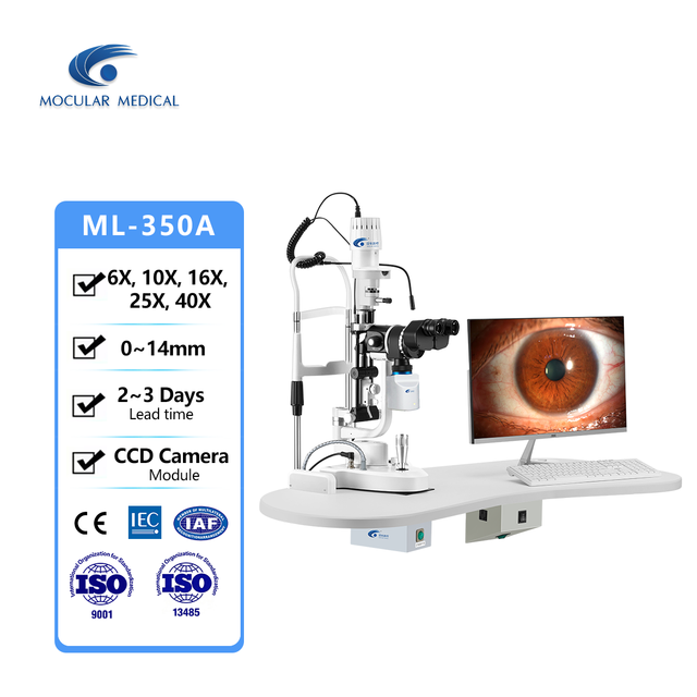 China Manufacturer Mocular ML-350A HS-Type Digital Slit Lamp Microscope with CCD Module Camera 18 Months Warranty CE Certified