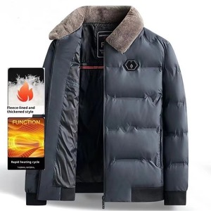 Veste matelassée en coton pour hommes, chaude, col montant, automne hiver, nouveau, décontracté, simple, confortable, imperméable, cuir épais - Product Image 4