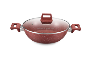 Casseroles en aluminium moulé avec revêtement en <span class=keywords><strong>pierre</strong></span> de granit céramique antiadhésive de luxe Casseroles Casseroles Wok Poêle à frire Marmites de cuisson Batterie de cuisine - Product Image 3