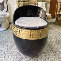 Piège en S et piège en P en céramique plaqué or, forme d'œuf moderne, nouvelle cuvette de toilette en or noir