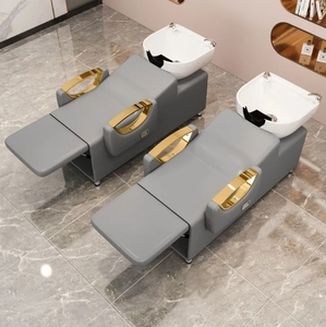 Factory Direct High-Grade Semi-Lying Punch <b>Bed</b> Light Luxury Shampoo Flushing <b>Bed</b> Barbershop Salon Special <b>Folding</b> Shampoo <b>Bed</b> - Product Image 5