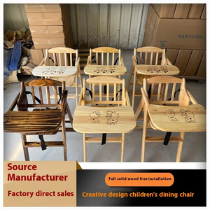 Silla de madera universal para <span class=keywords><strong>hotel</strong></span> y casa de huéspedes, silla de comedor de pino para bebés, estructura triangular antivuelco adecuada para niños de 1 a 6 años - Product Image 3