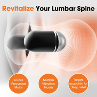Masseur lombaire sans fil 3-en-1 rechargeable avec airbag chauffant, coussin de massage à traction lombaire et support dorsal extensible