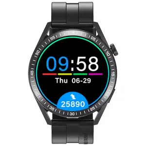 流行WH8-B智能手表圆形触摸屏蓝牙音乐呼叫Reloj智能心率健身跟踪器WH8-B智能手表