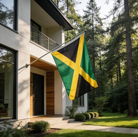 Bandera de Jamaica 3x5 pies, poliéster de lujo resistente y duradero, para interior/exterior con rayas cosidas y ojales de latón