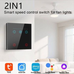 Tuya wifi thông minh 2-trong-1 tốc độ quạt điều khiển từ xa chuyển đổi cảm ứng Glass bảng điều chỉnh quạt trần ánh sáng Thiết bị chuyển mạch với điều khiển bằng giọng nói 100-240V - Product Image 3