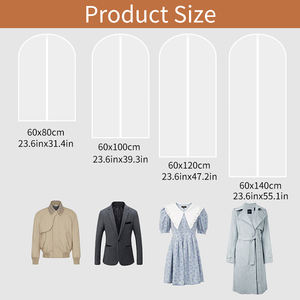 Sac de vêtement chaud vêtements housse anti-poussière PEVA housses de vêtement pour placard vêtements stockage plastique anti-poussière costume sac - Product Image 6