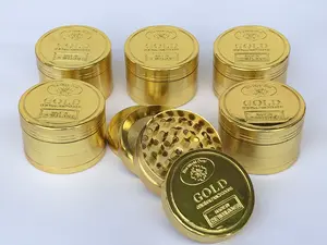 Hot Seller Zinc Alloy Herb Grinder Gold Four-Layer Grinder Manual Metal