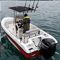 Bateau de pêche en FRP 4,3 m, bateau côtier Chaser 430, petit bateau pour 4 personnes avec moteur hors-bord
