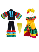Robes de bal pour enfants de carnaval, costumes de scène, style ethnique, costumes de cosplay, tenue de scène pour fête
