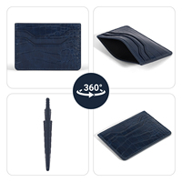 Dompet Kulit PU Motif Croco Gaya Bisnis untuk Pemegang Kartu Kredit Shangjin, Harga Grosir Pabrik, Dapat Disesuaikan, Minimalis, Tipis