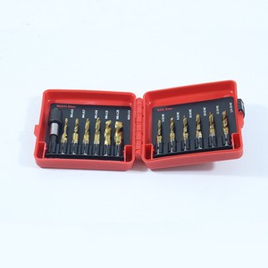 3-in-1 Titanium Coated Screw Tapping Bit Tool for Drilling with Quick-Change Adapter 13 PCS SAE/Metric Combination Drill Taps - Product Image 5