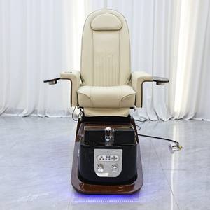 Nouvelle conception d'équipement de salon de manucure, fauteuil de manucure électrique inclinable en cuir noir, fauteuil de pédicure avec spa pour les pieds à contact humain, fauteuil de pédicure à remous - Product Image 4