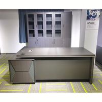 Bureau de direction Tribesigns de 55 pouces, bureau de travail moderne du milieu du siècle pour la maison avec base double trapézoïdale, poste de travail professionnel