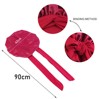 Bonnet de nuit en satin double couche réversible avec logo personnalisé, bande large réglable, pour tresses longues – Vente en gros